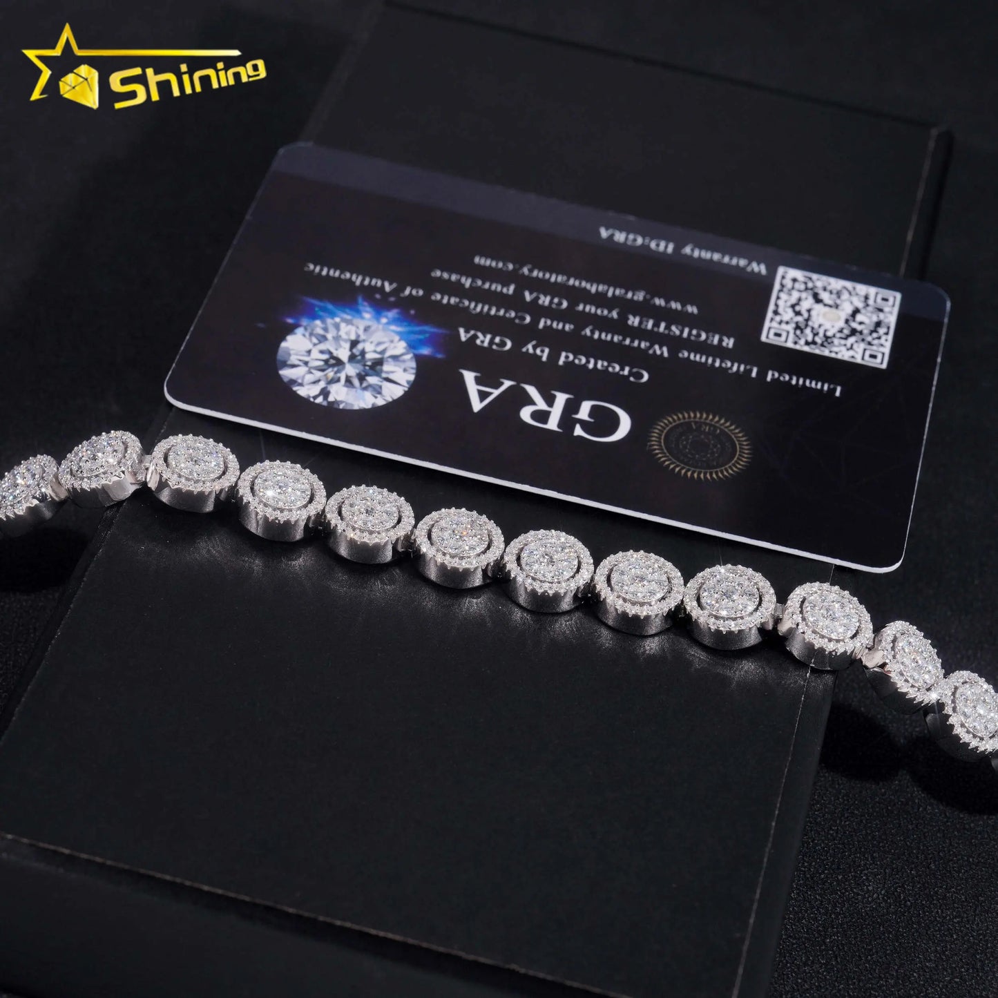 925 Sterling Silver Moissanite Circle Tennis Bracelet